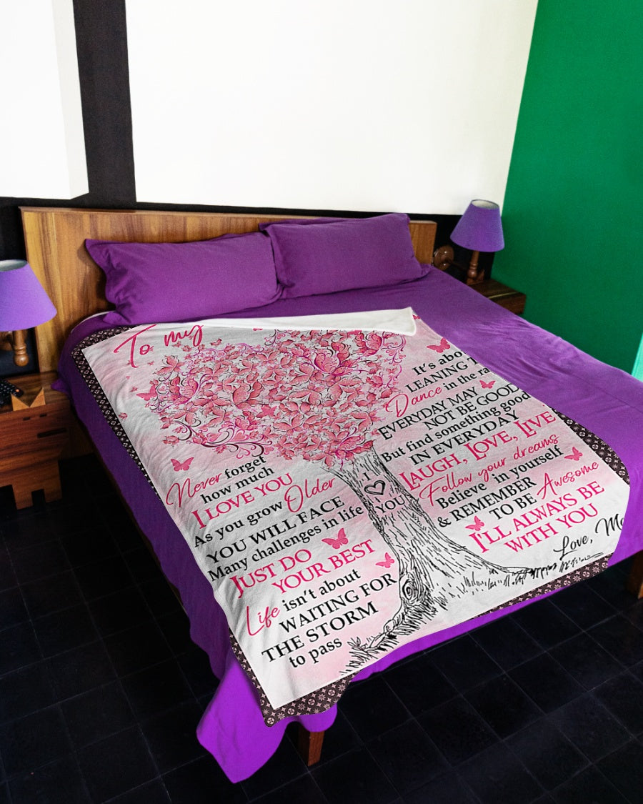 Family Love Dream Big Encouragement Daughter Gift Flannel Blanket For Bed Sofa And Reading Nook Decor