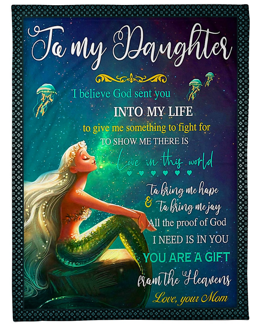 Mermaid You Are The Gift From The Heavens Mom To Daughter Flannel Blanket For Bed Sofa And Reading Nook Decor