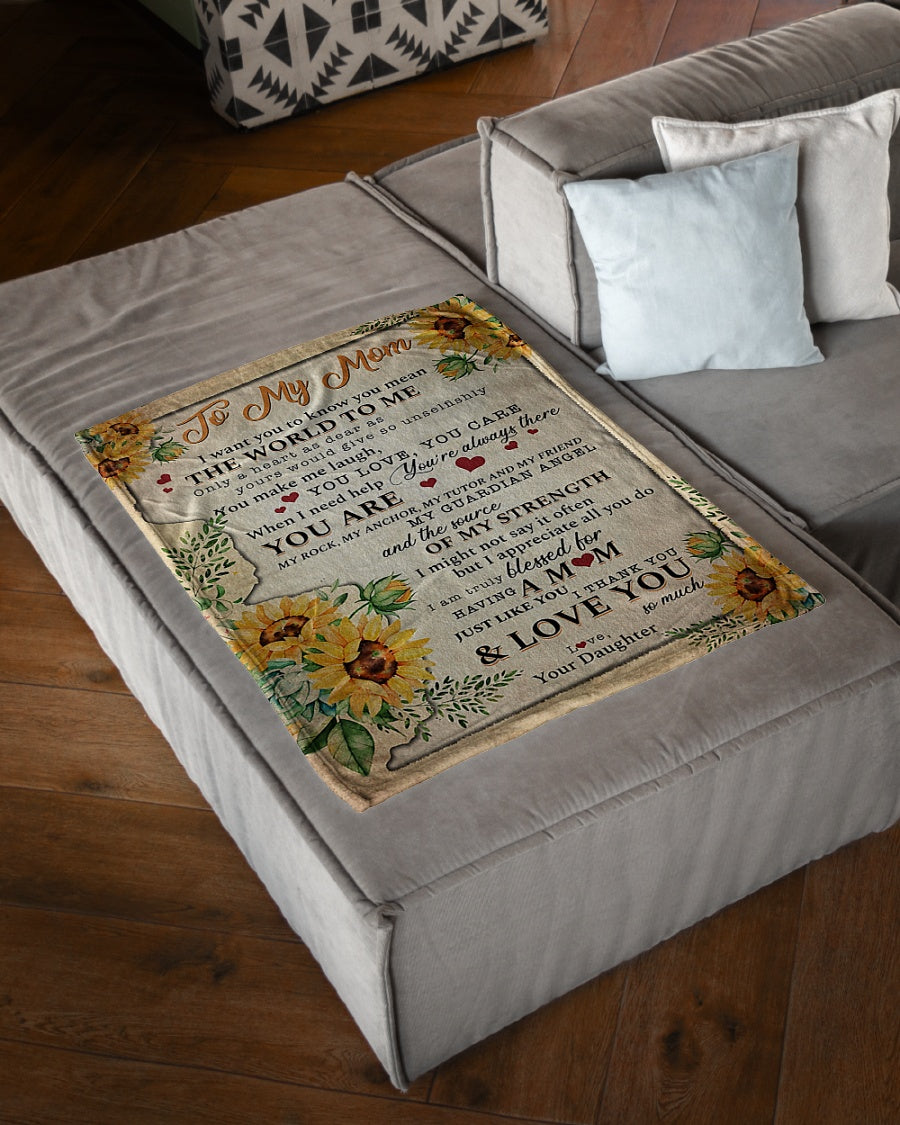 Sunflower I Love You With All My Heart Flannel Blanket For Living Room And Bedroom Styling
