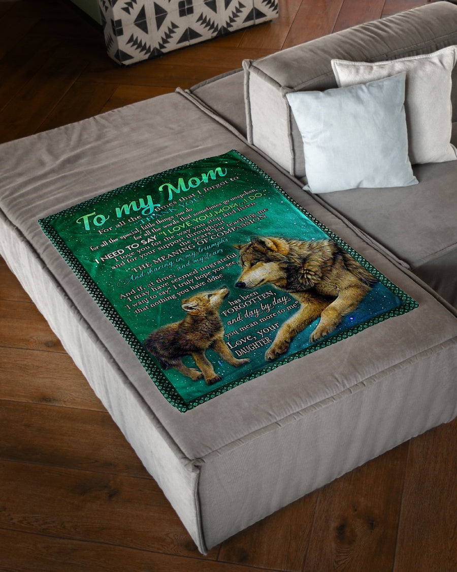 Wolf Lifelong Love Message Flannel Blanket For Living Room And Bedroom Styling