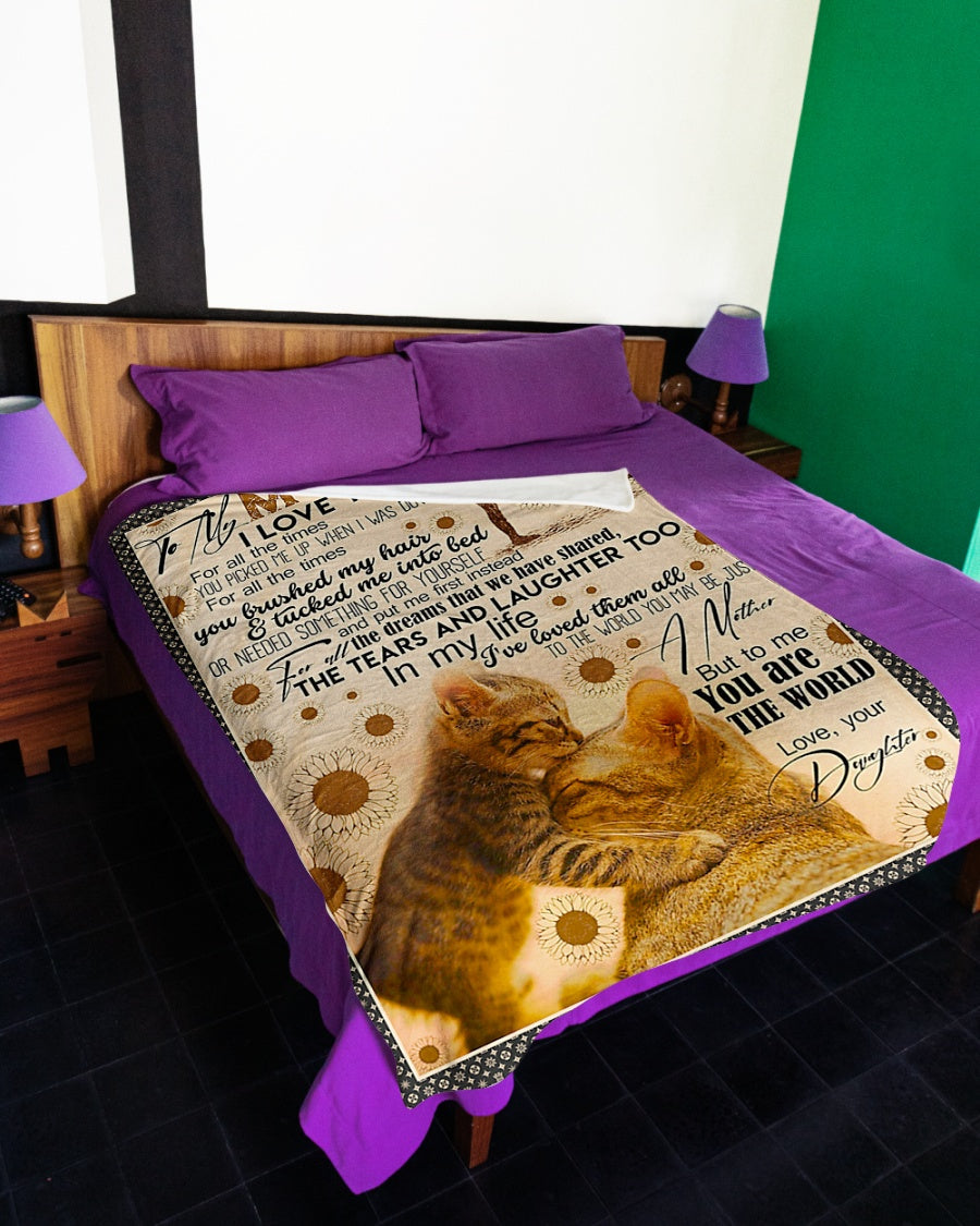 Cat To My Mom Cat In My Life Flannel Blanket For Bed Sofa And Reading Nook Decor