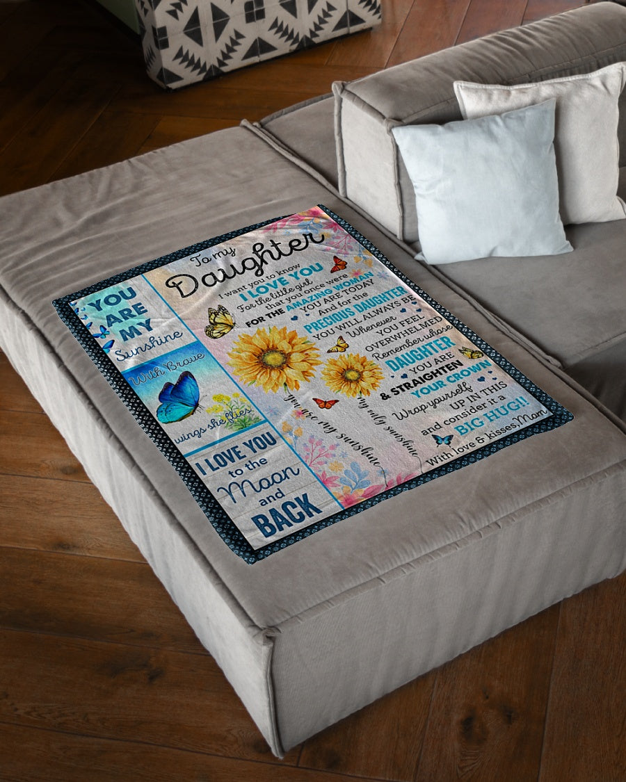 Sunflower I Want You To Know I Love You Mom To Daughter Flannel Blanket For Living Room And Bedroom Styling