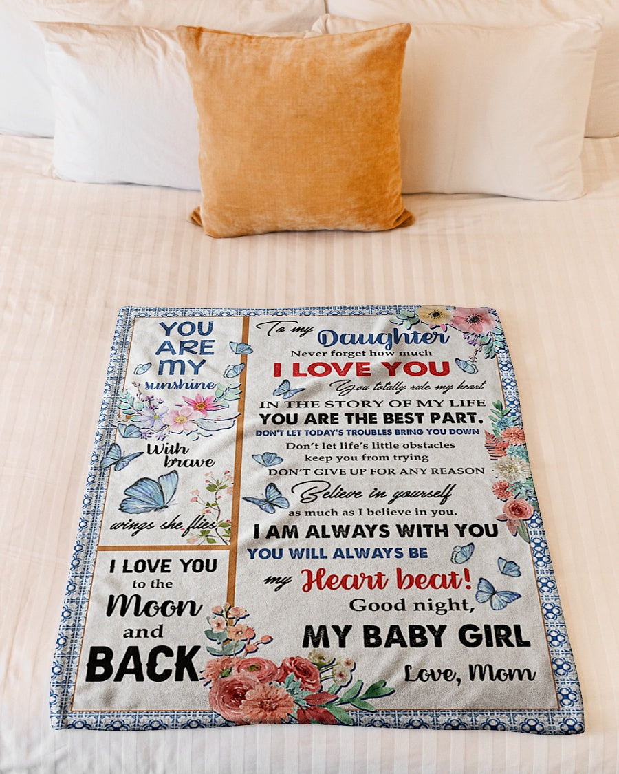 Butterfly Warm Sunshine Love Gift Flannel Blanket For Relaxing At Home And Travel