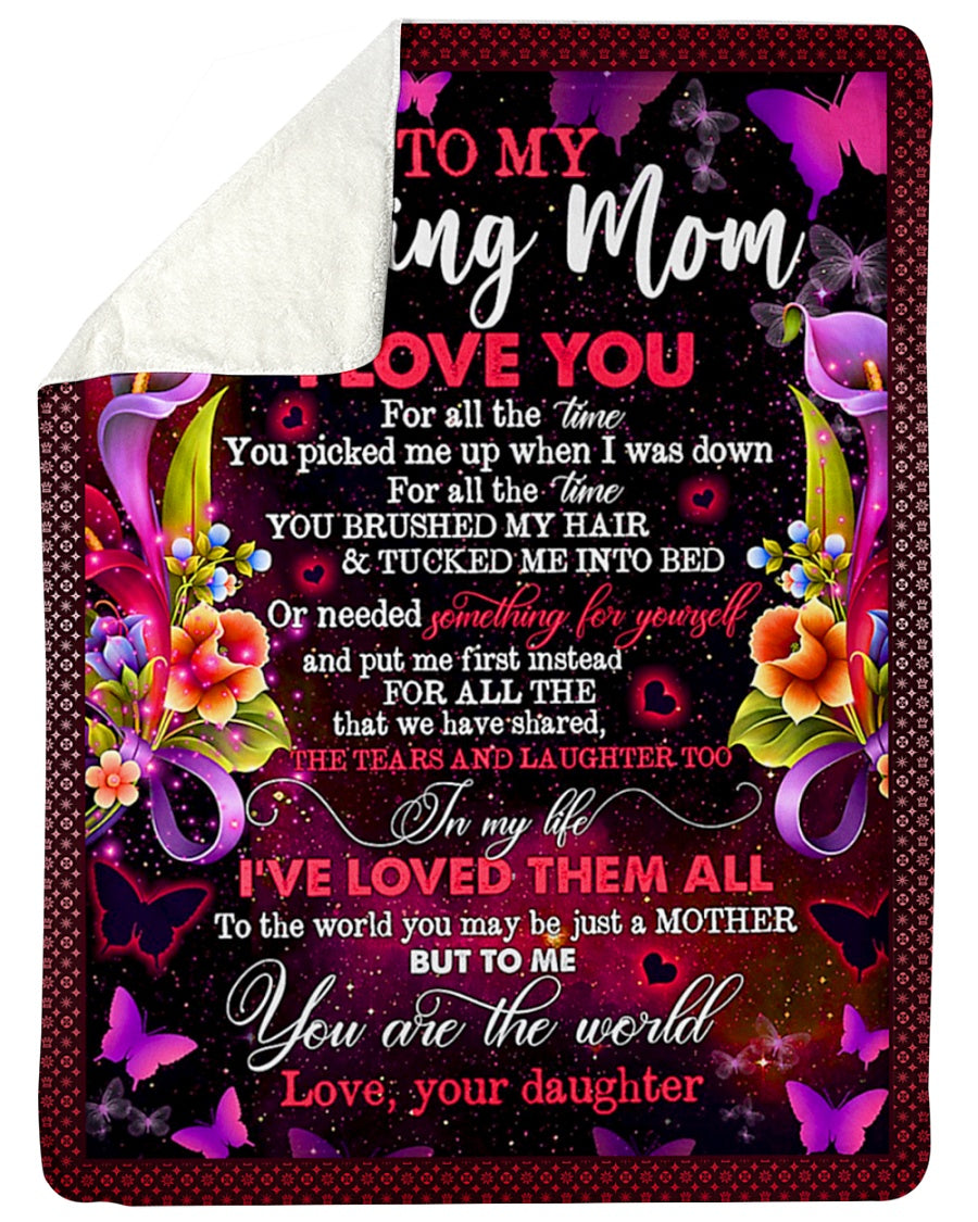 Flower To My Mom I Love You For All The Time Flannel Blanket For Soft Bed Couch And Home Comfort
