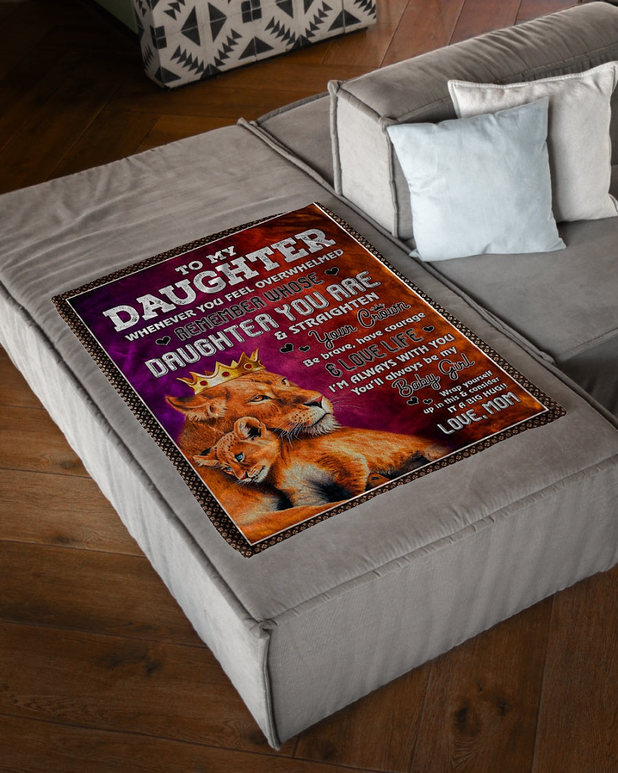 Lion I'm Always With You Daughter Gift Flannel Blanket For Living Room And Bedroom Styling