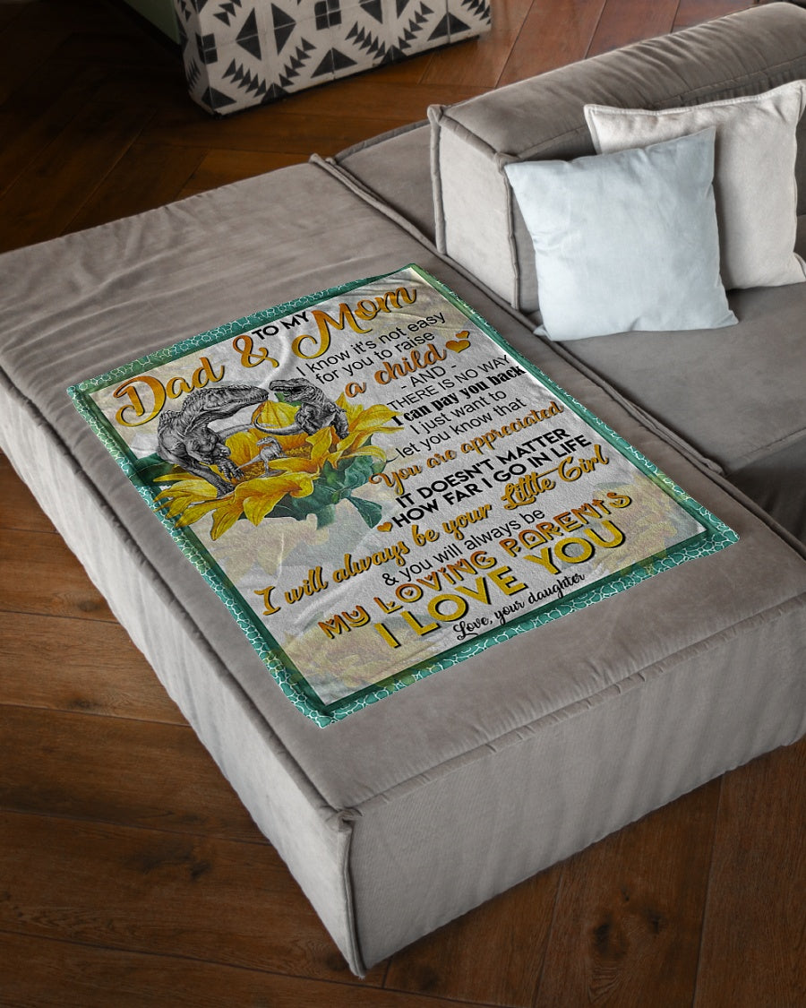 Dinosaur Lover Dad And Mom Dinosaur You Are Appreciated Flannel Blanket For Living Room And Bedroom Styling