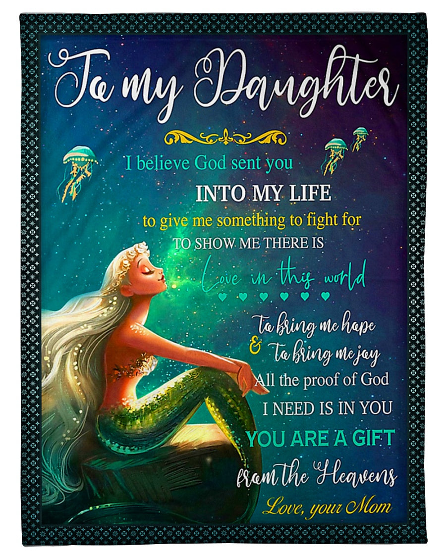 Mermaid You Are The Gift From The Heavens Mom To Daughter Lover Flannel Blanket For Soft Bed Couch And Home Comfort