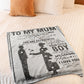 Family Beloved Mother Message Flannel Blanket For Soft Bed Couch And Home Comfort