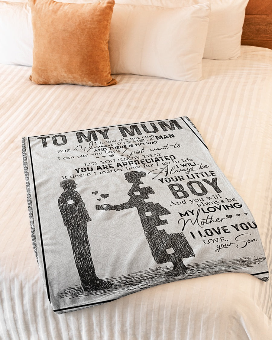 Family Beloved Mother Message Flannel Blanket For Soft Bed Couch And Home Comfort