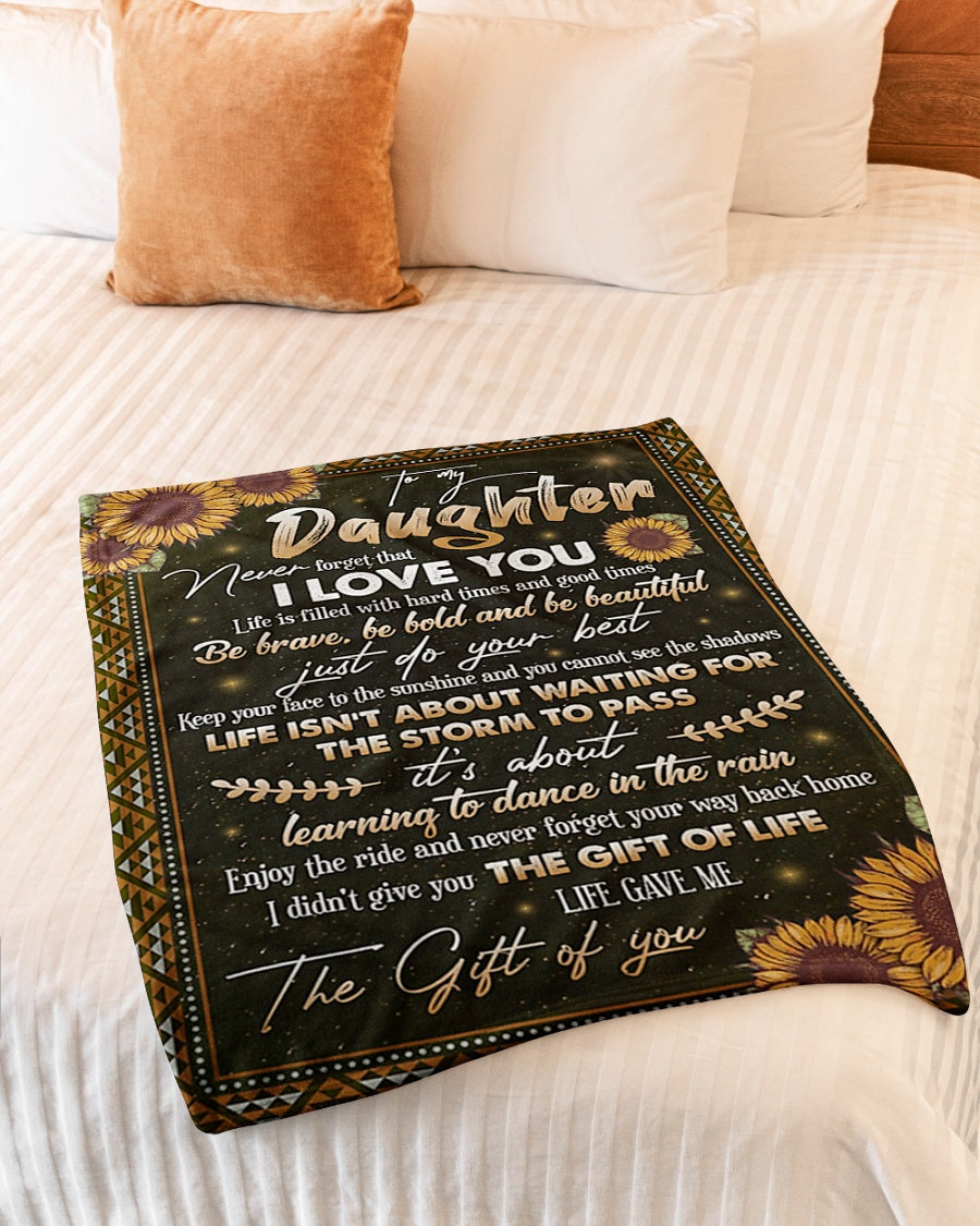 Sunflower To My Daughter Life Is Filled With Hard Times Flannel Blanket For Soft Bed Couch And Home Comfort