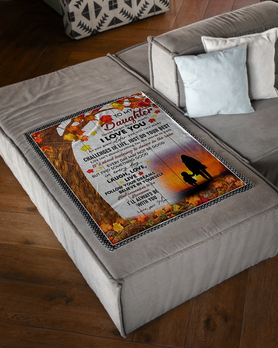 Sunset Dream Big Encouragement Mom To Daughter Flannel Blanket For Living Room And Bedroom Styling