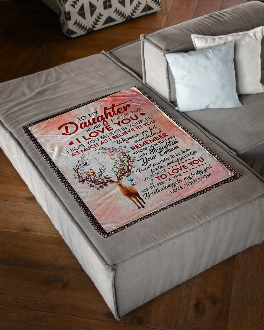Deer Never Forget That I Love Mom Flannel Blanket For Living Room And Bedroom Styling