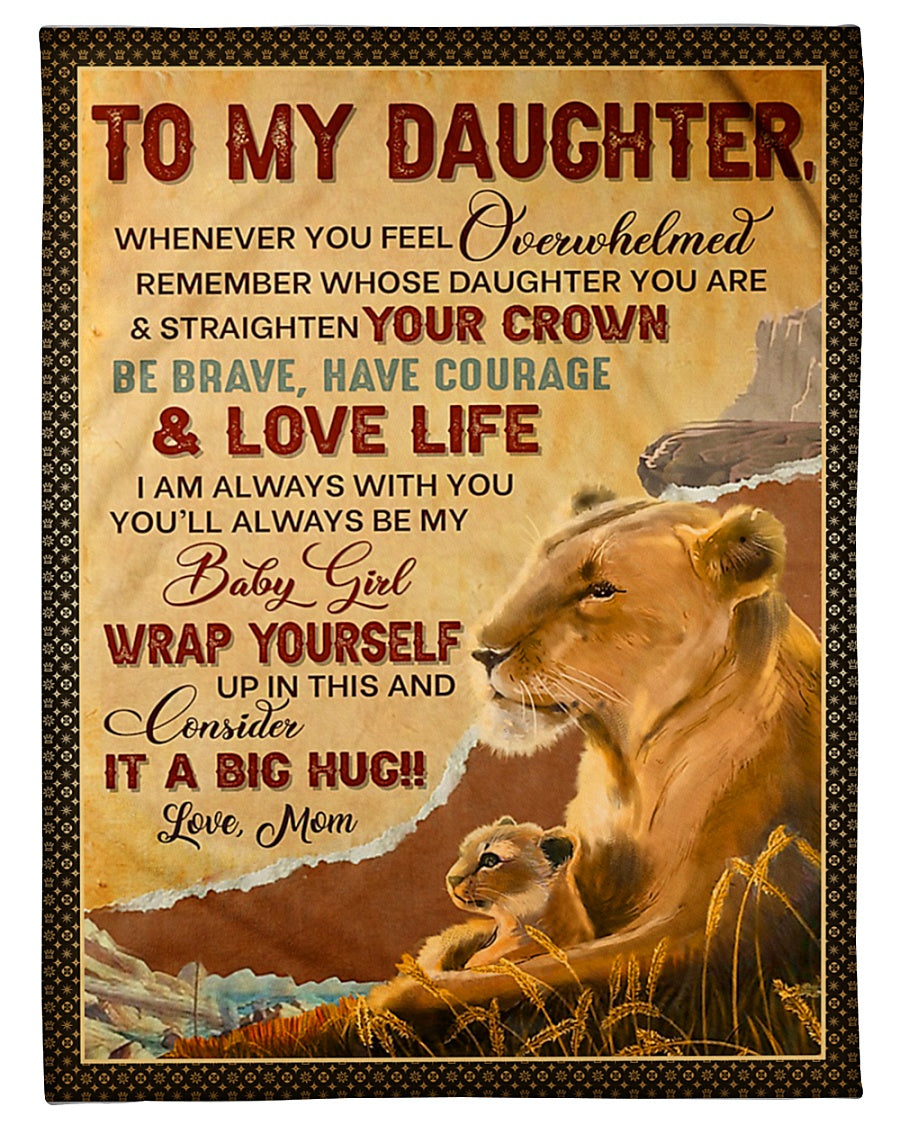 Lion Consider Big Hug Daughter Gift Flannel Blanket For Bedroom Couch And Daily Comfort