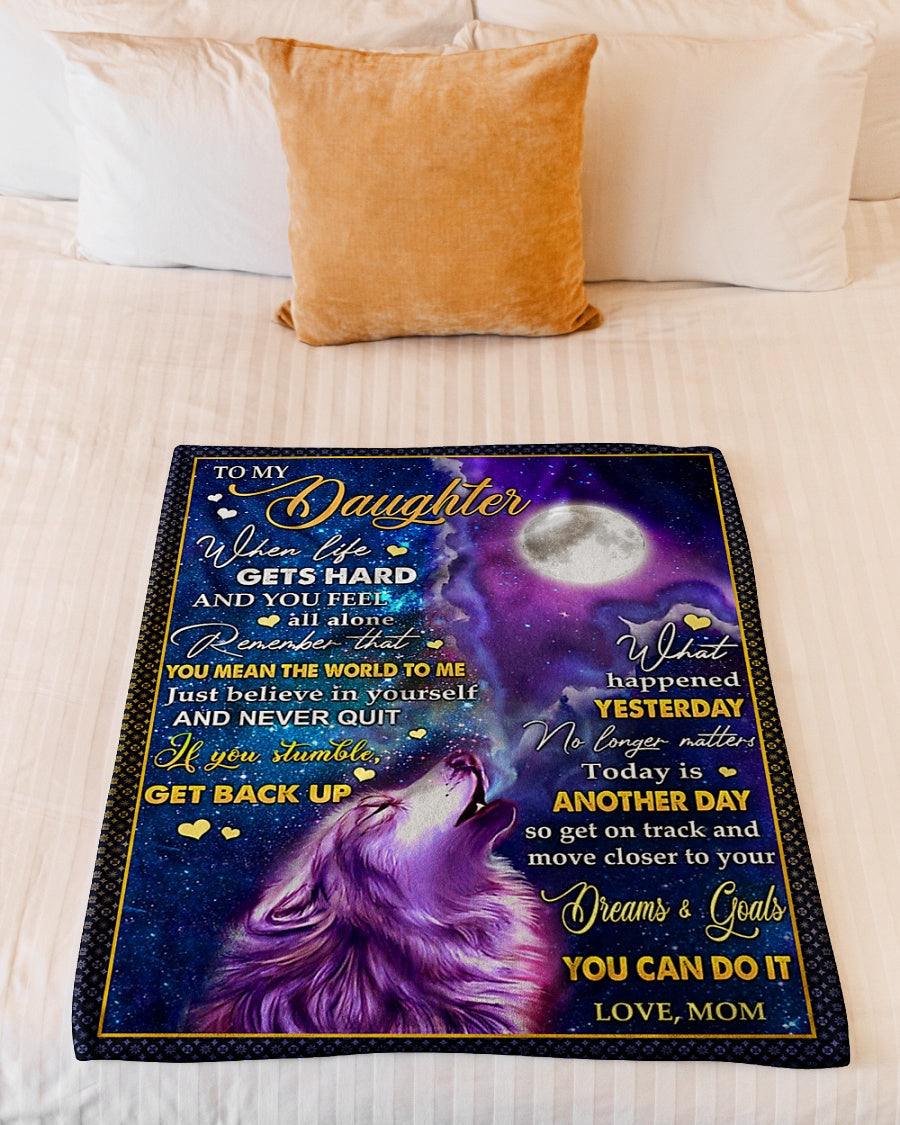 Wolf Believe In Yourself You Can Do It Flannel Blanket For Relaxing At Home And Travel