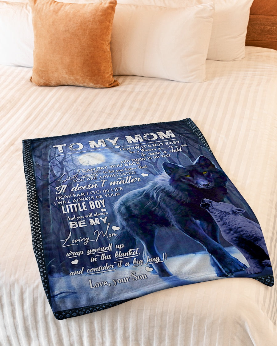 Wolf To My Mom Little Boy Flannel Blanket For Soft Bed Couch And Home Comfort