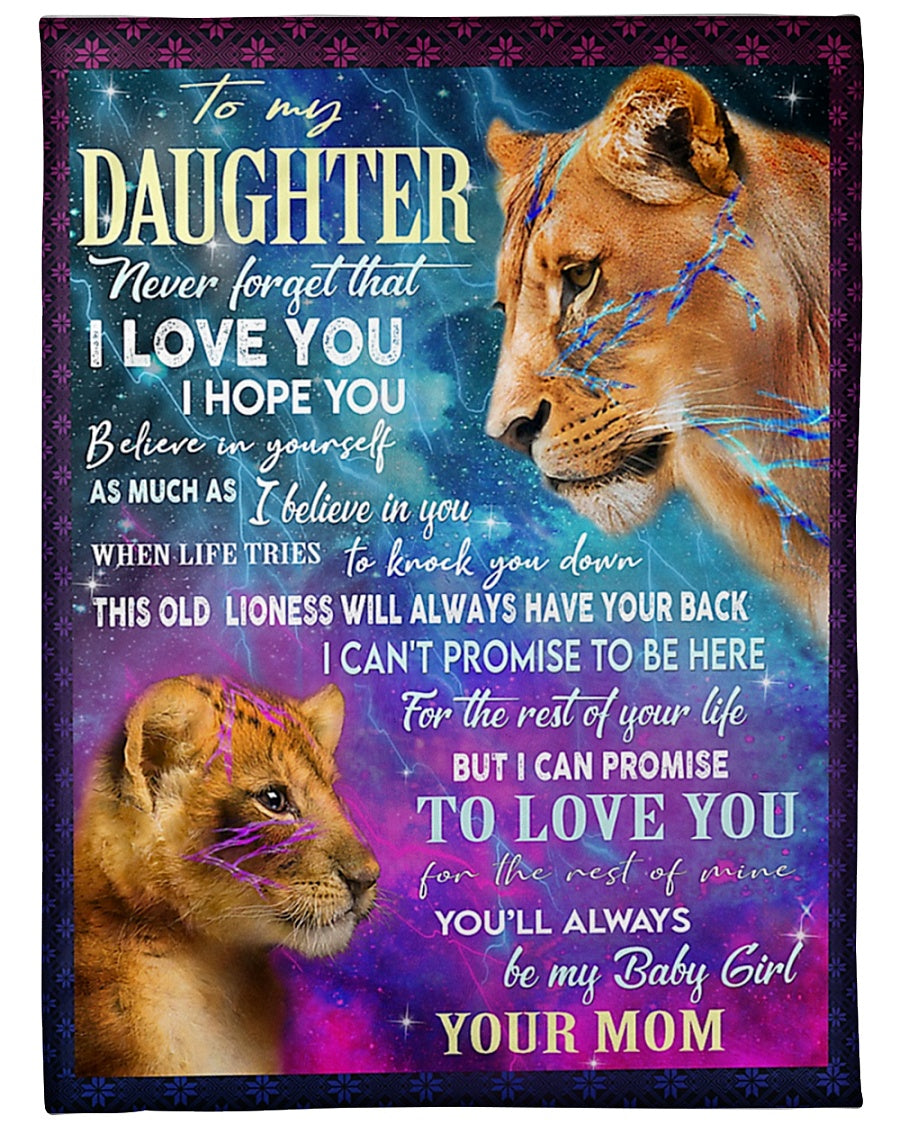Lion Believe In Yourself Daughter Gift Flannel Blanket For Bed Sofa And Reading Nook Decor