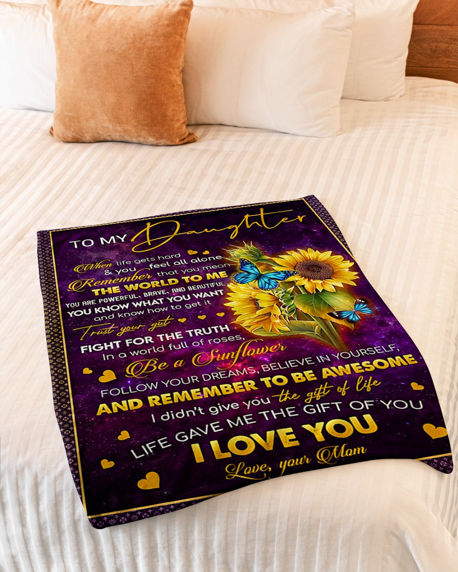 Family When Life Gets Hard You Feel Alone Mom To Daughter Flannel Blanket For Soft Bed Couch And Home Comfort