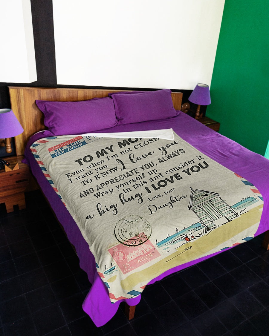 Dear Mom Letter I Love You Flannel Blanket For Bed Sofa And Reading Nook Decor