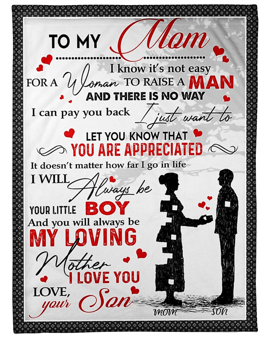 Family I Love You With All My Heart Mother Flannel Blanket For Bed Sofa And Reading Nook Decor