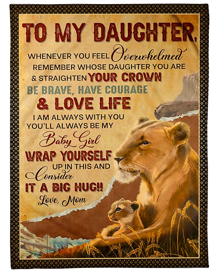 Lion Consider Big Hug Daughter Gift Flannel Blanket For Bed Sofa And Reading Nook Decor