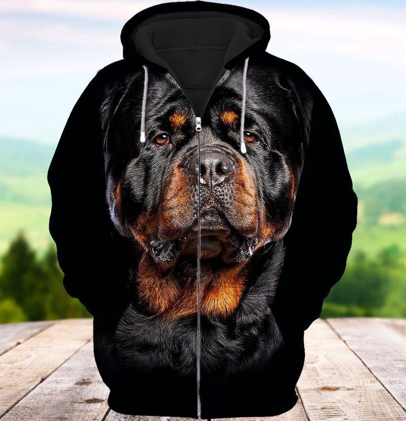 Rottweiler Is My Friend Dog Art – 3D Hoodie