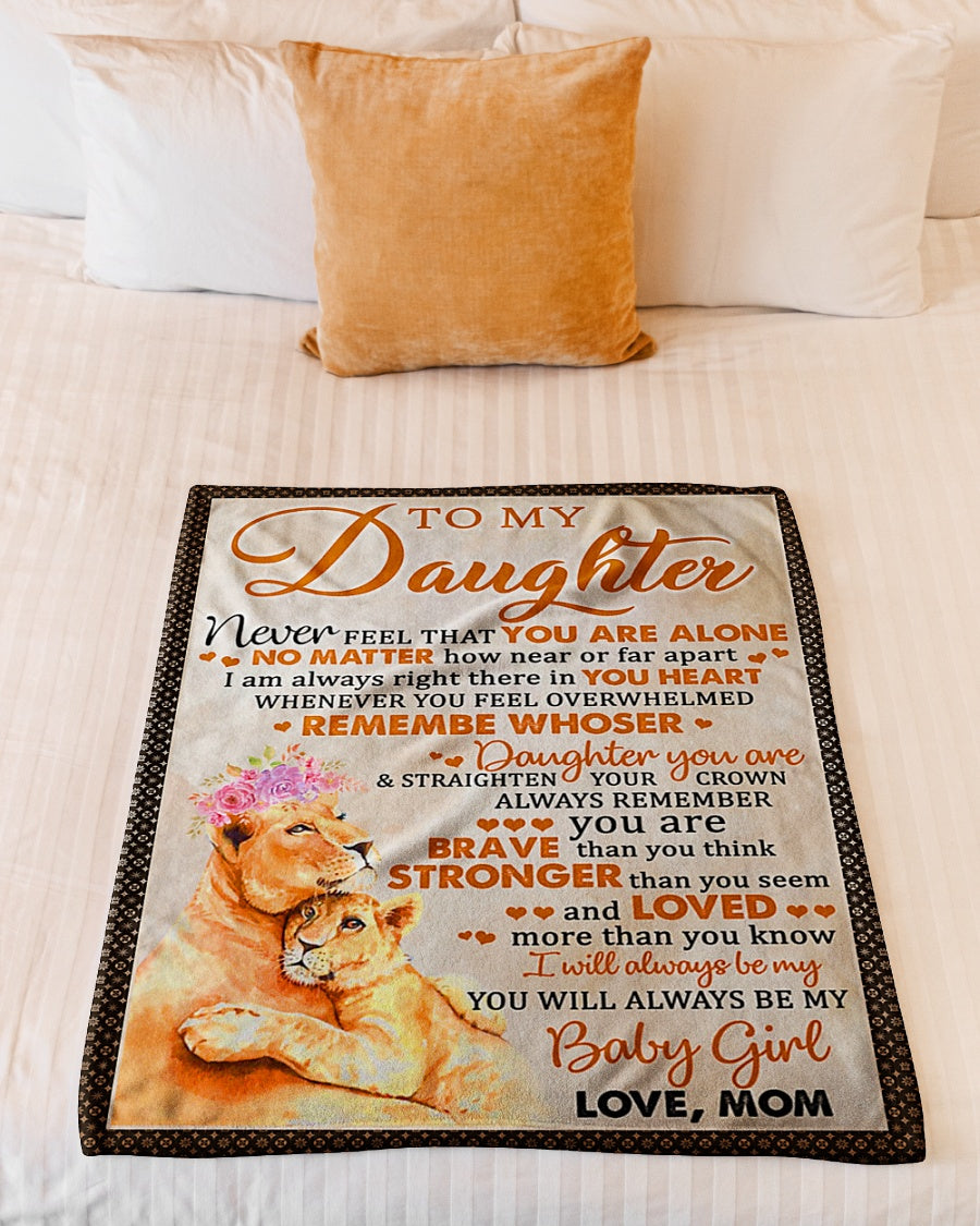 Tiger Never Feel That You Are Alone Mom To Daughter Flannel Blanket For Relaxing At Home And Travel