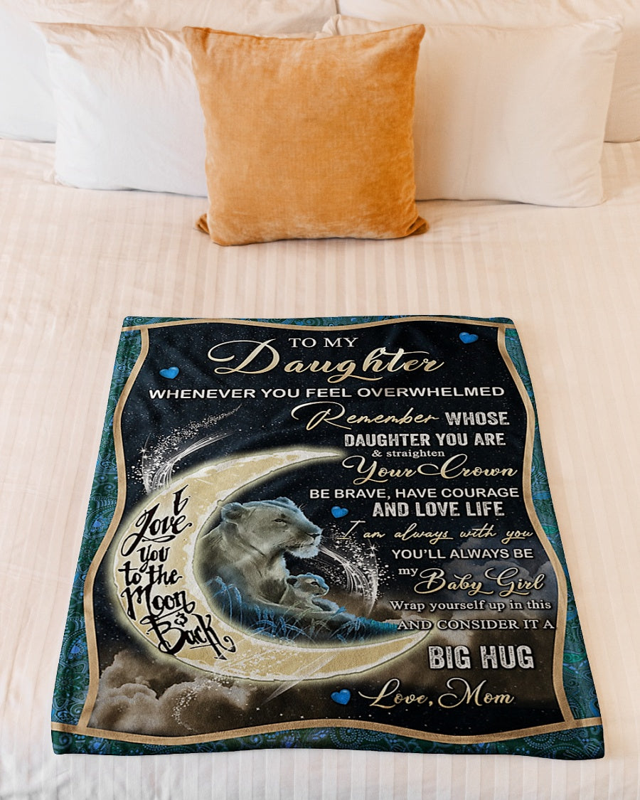 Lion I Love You Daughter Gift Flannel Blanket For Relaxing At Home And Travel