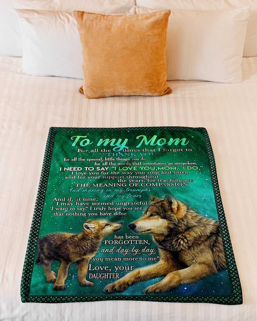 Wolf Lifelong Love Message Flannel Blanket For Relaxing At Home And Travel