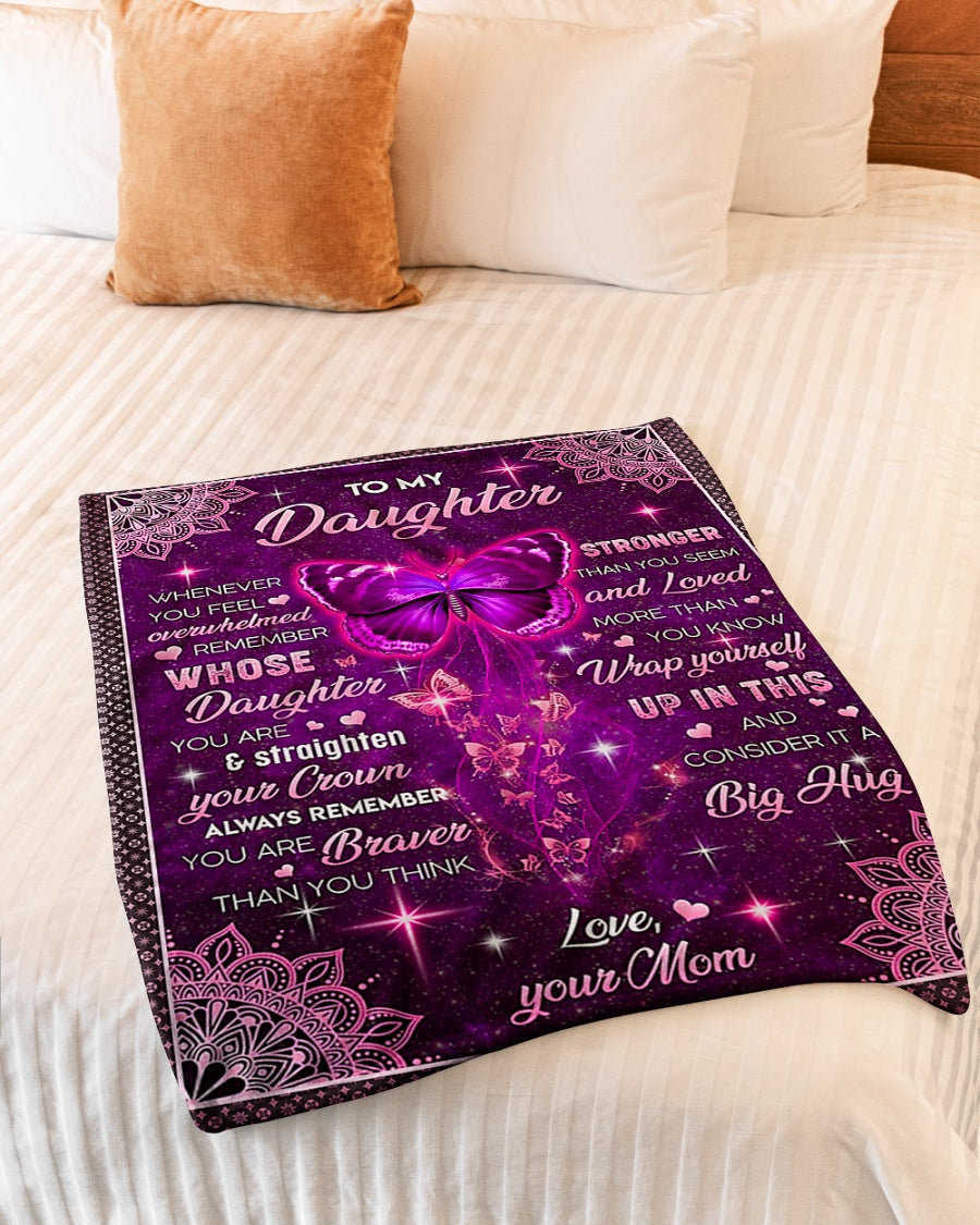 Butterfly Consider Big Hug Daughter Gift Flannel Blanket For Soft Bed Couch And Home Comfort