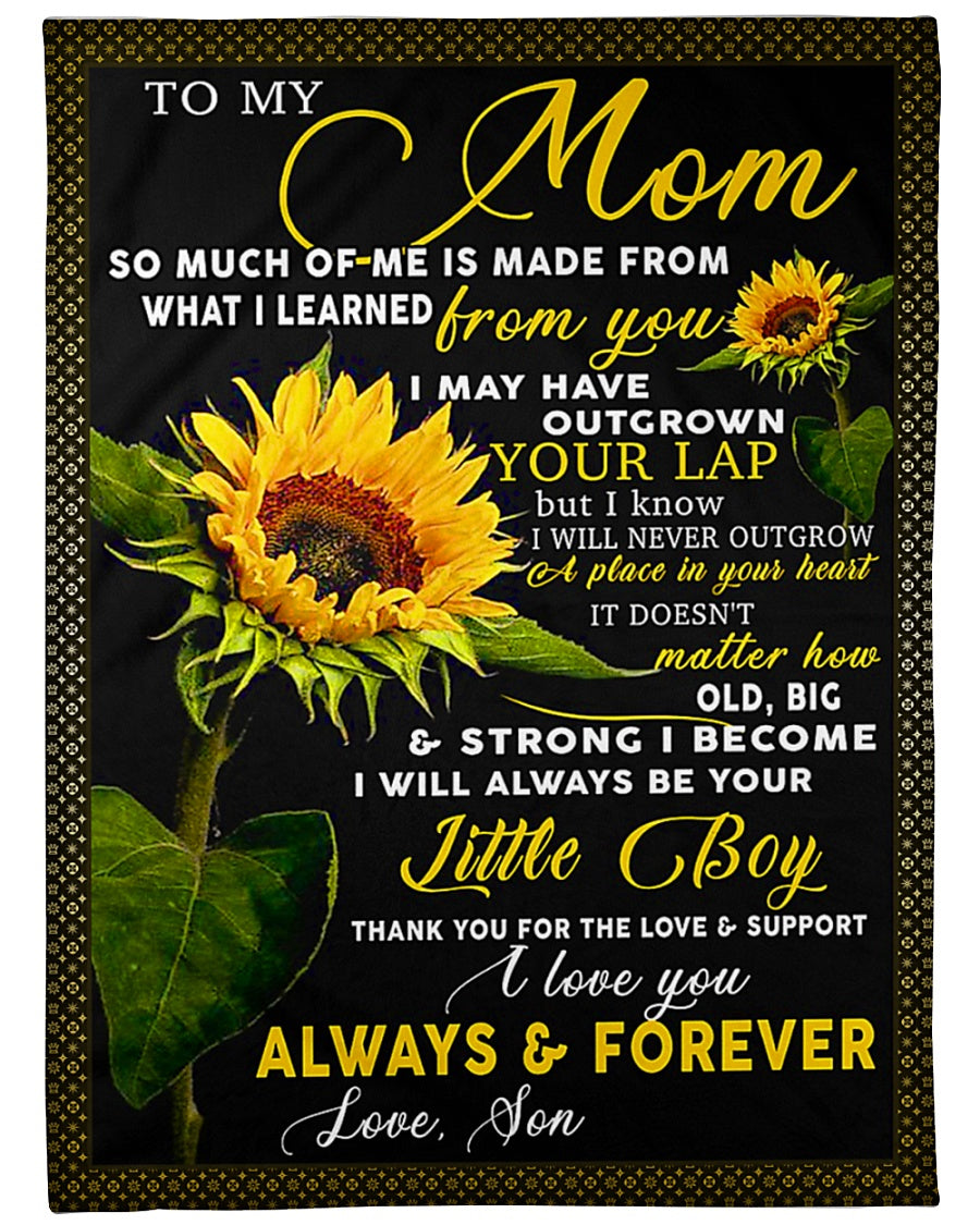 Sunflower Deep Appreciation Message Little Boy Flannel Blanket For Bed Sofa And Reading Nook Decor