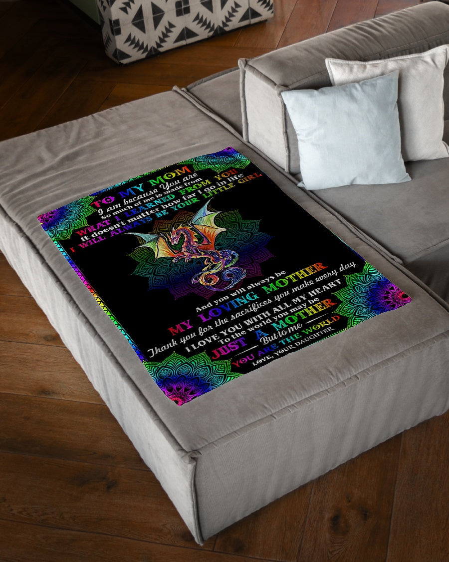 Dragon Love To My Mom Dragon Thank You Flannel Blanket For Living Room And Bedroom Styling