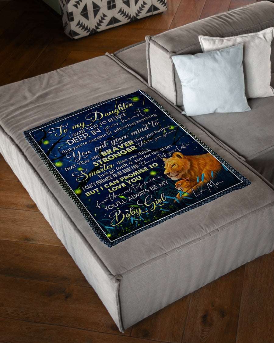 Lion Deep In Your Heart Daughter Gift Flannel Blanket For Living Room And Bedroom Styling