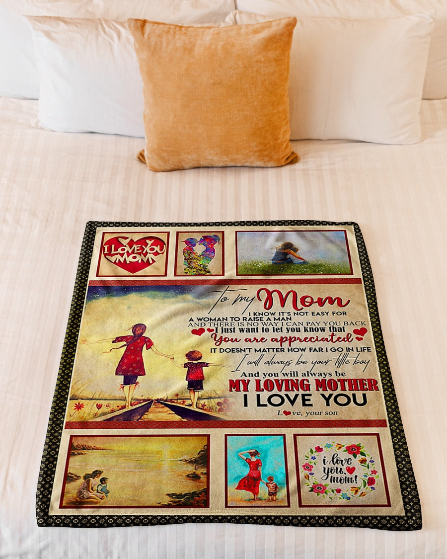 Family To My Mom You Are Appreciated Flannel Blanket For Relaxing At Home And Travel