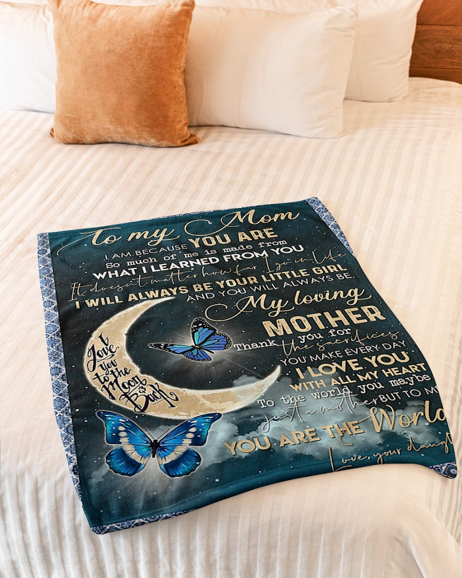 Butterfly To My Mother From Daughter Flannel Blanket For Soft Bed Couch And Home Comfort