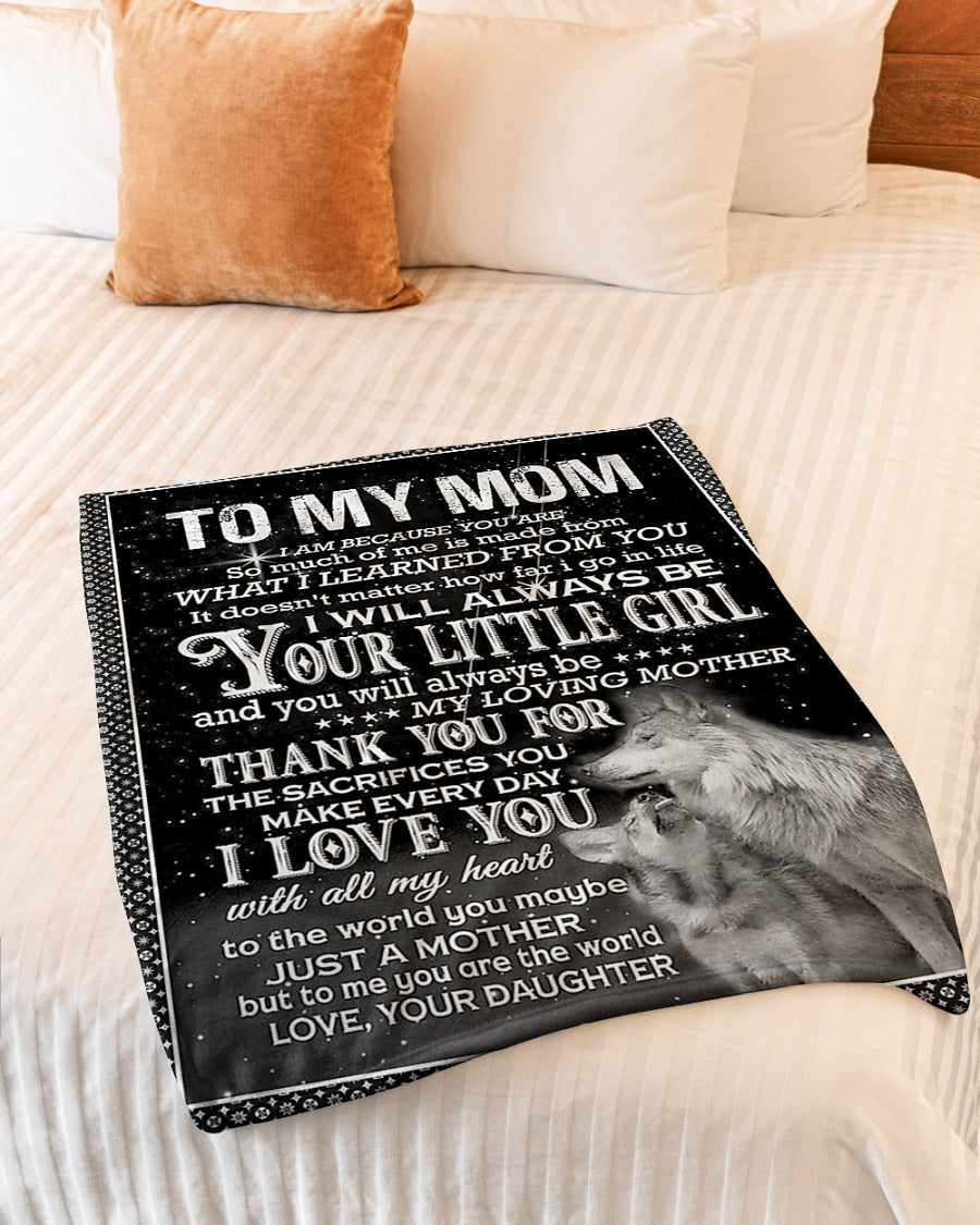 Wolf Inspiring Family Hero Message Your Little Girl Flannel Blanket For Soft Bed Couch And Home Comfort