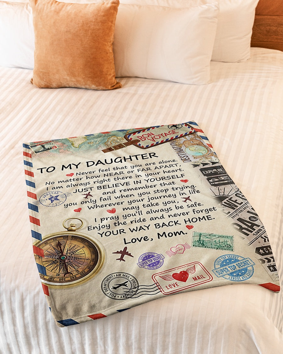 Letter Just Believe In Yourself Daughter Gift Flannel Blanket For Soft Bed Couch And Home Comfort