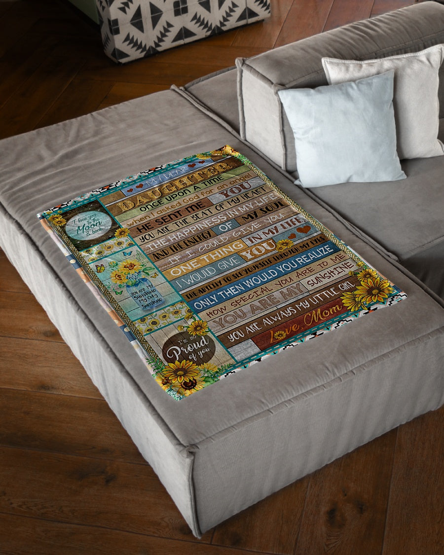 Sunflower Warm Sunshine Love Daughter Gift Flannel Blanket For Living Room And Bedroom Styling
