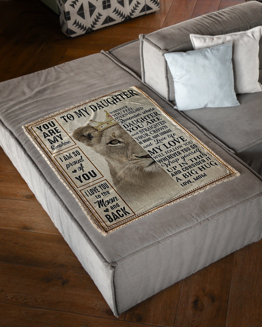 Lion Warm Sunshine Love Daughter Gift Flannel Blanket For Living Room And Bedroom Styling
