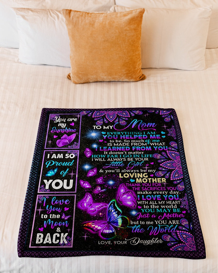 Butterfly You Are The Best Loving Mother Flannel Blanket For Relaxing At Home And Travel
