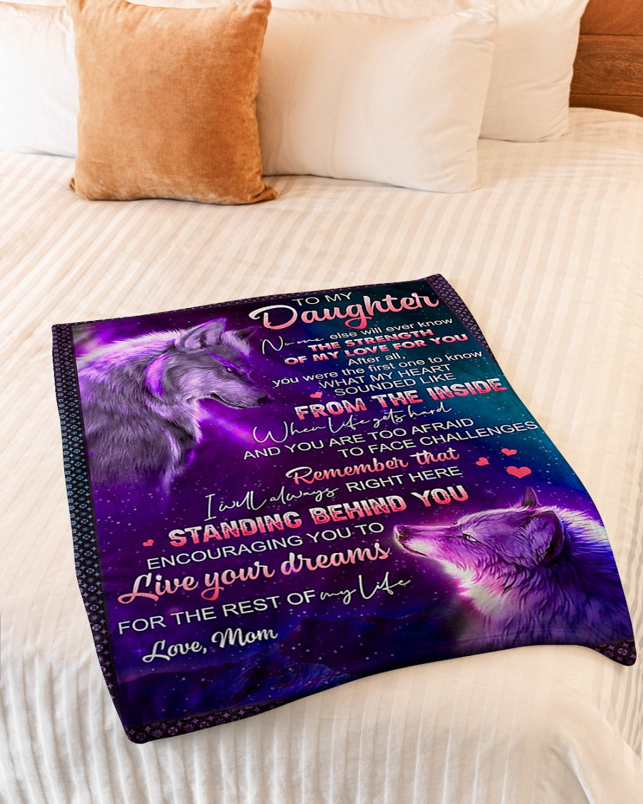 Wolf Live Your Dreams Daughter Gift Flannel Blanket For Soft Bed Couch And Home Comfort