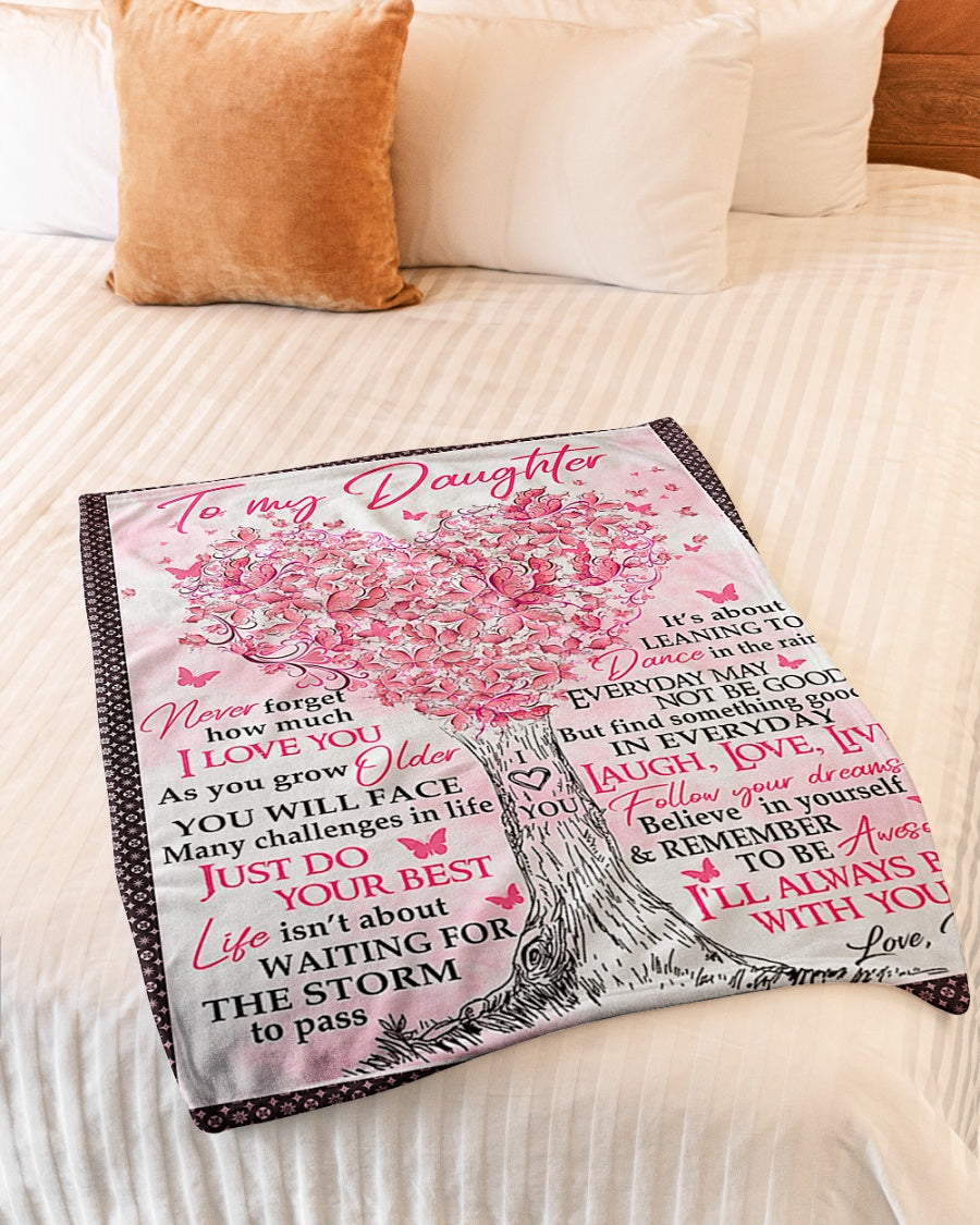 Family Love Dream Big Encouragement Daughter Gift Flannel Blanket For Soft Bed Couch And Home Comfort