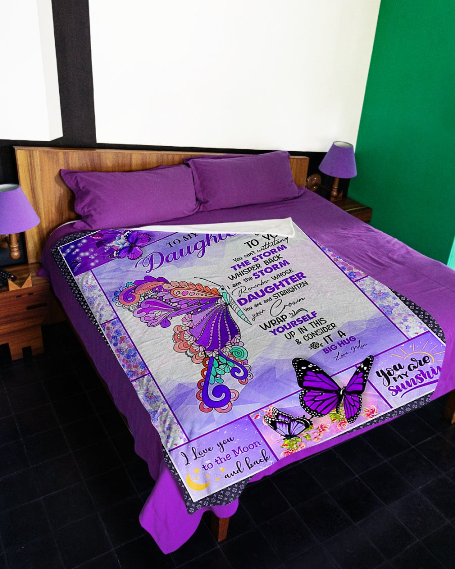Butterfly If Fate Whispers To You Mom To Daughter Flannel Blanket For Bedroom Couch And Daily Comfort