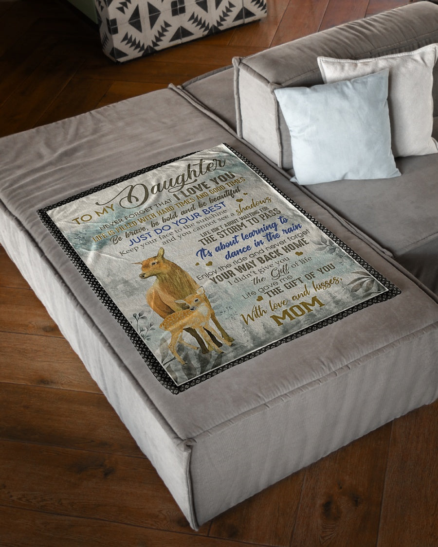 Family Positive Encouragement Message Daughter Gift Flannel Blanket For Living Room And Bedroom Styling