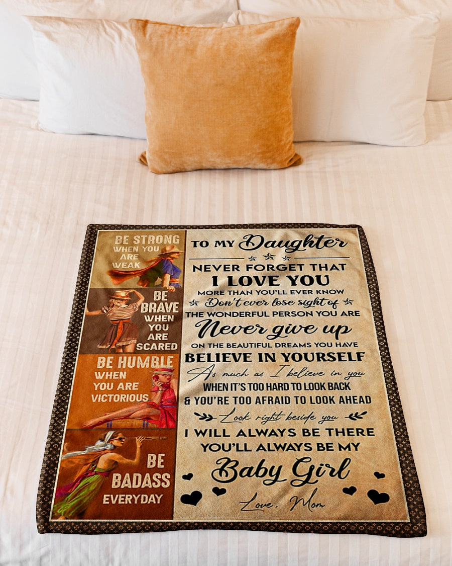 Family Never Forget That I Love You Mom To Daughter Flannel Blanket For Relaxing At Home And Travel