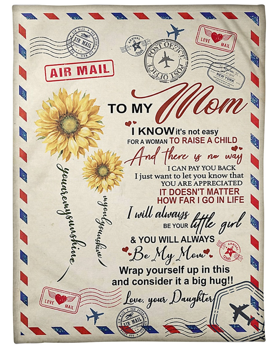Loving Mom Family Gift Flannel Blanket For Bed Sofa And Reading Nook Decor
