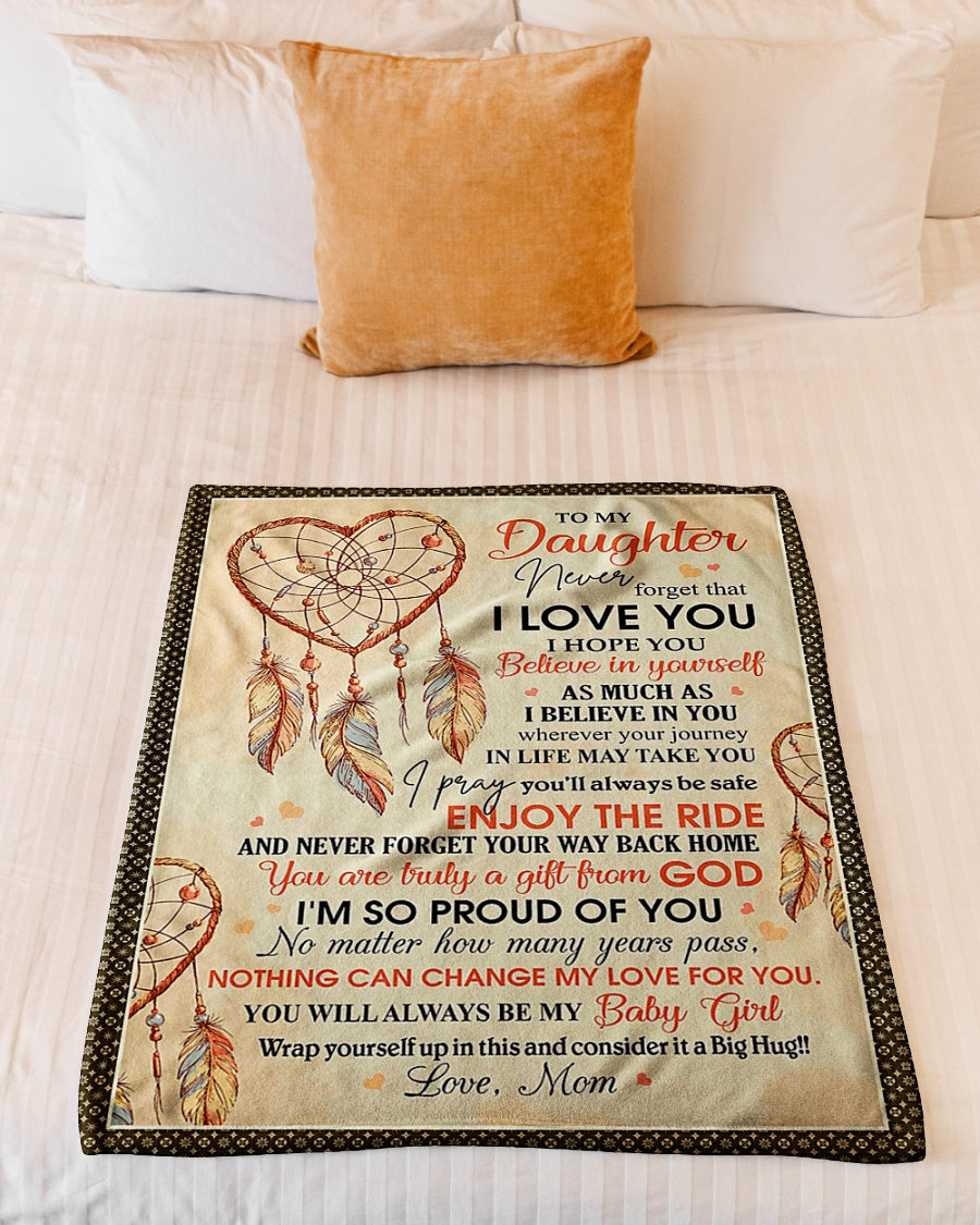 Native Enjoy The Ride Mom To Daughter Flannel Blanket For Relaxing At Home And Travel