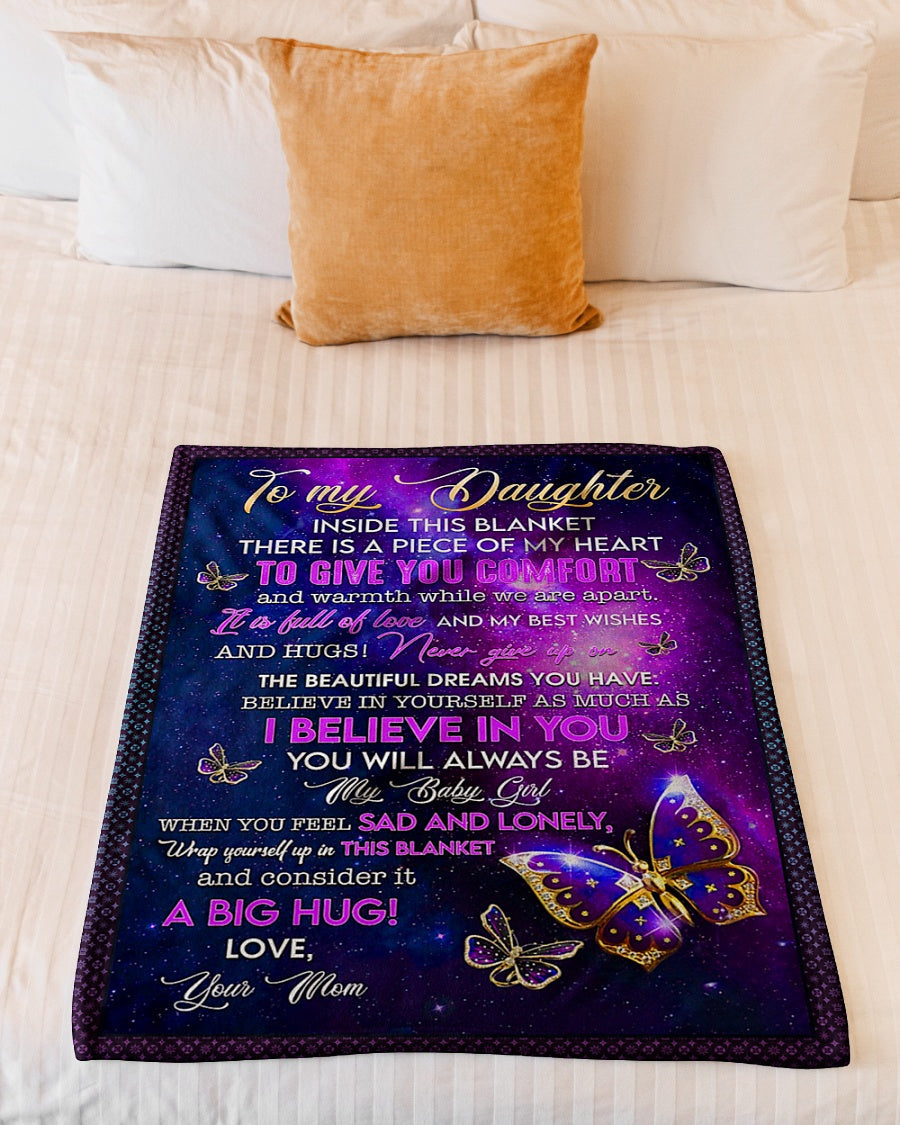 Butterfly I Believe In You Mom To Daughter Flannel Blanket For Relaxing At Home And Travel