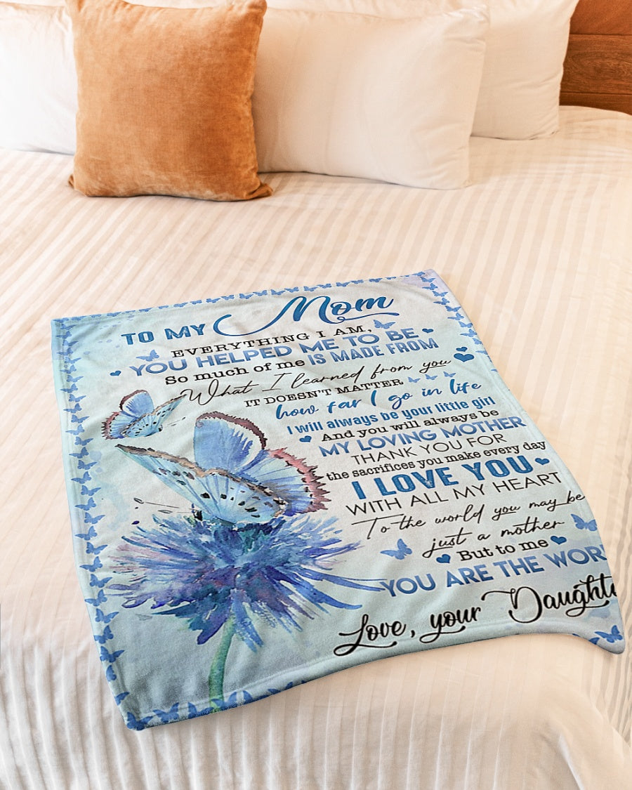 Butterfly Beloved Mother Message I Love You Flannel Blanket For Soft Bed Couch And Home Comfort
