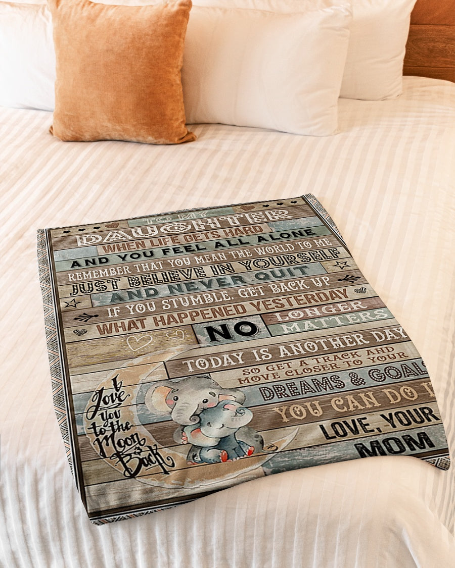 Elephant You Can Do It Daughter Gift Flannel Blanket For Soft Bed Couch And Home Comfort