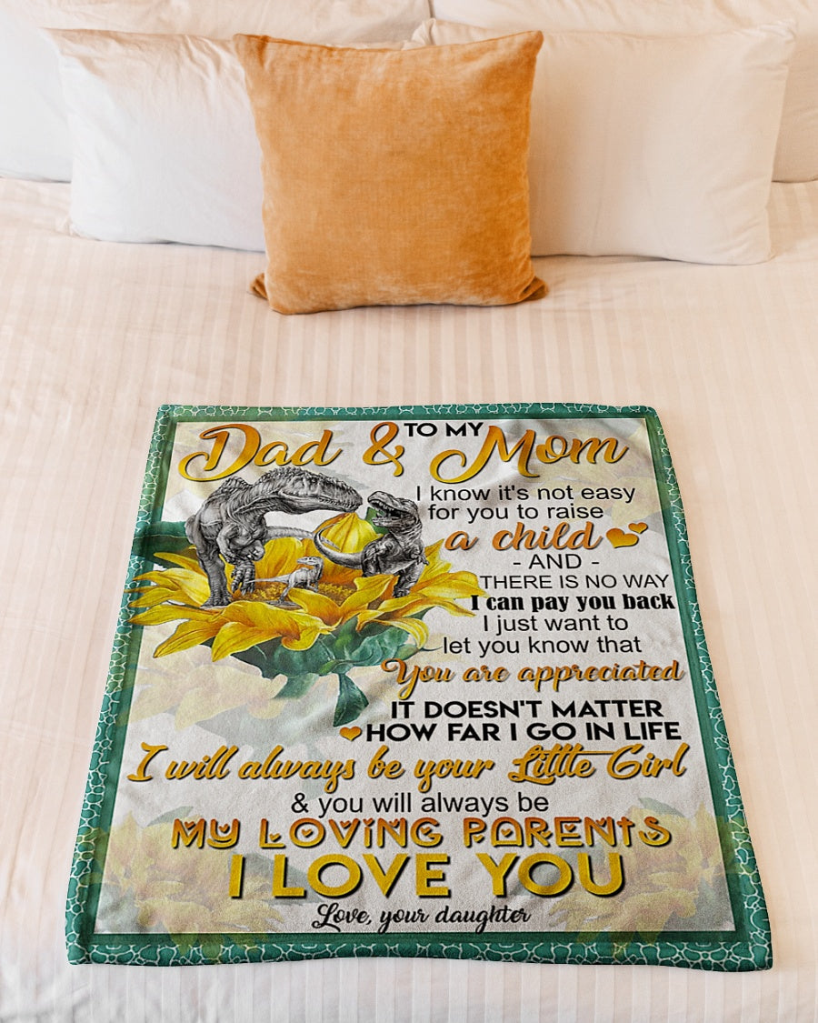 Dinosaur Lover Dad And Mom Dinosaur You Are Appreciated Flannel Blanket For Relaxing At Home And Travel